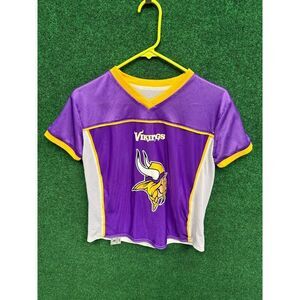 Youth Minnesota Vikings NFL Reversible Purple & White Flag Football Jersey Sz L